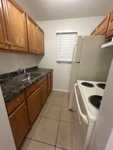 a kitchen with a sink a stove and refrigerator