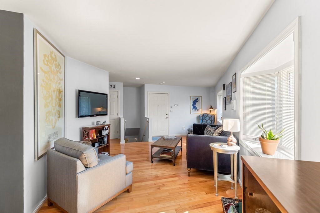 4873 Washington Street, Unit 1 Boston, MA 02132 - Photo 5 of 25 a living room with furniture and a flat screen tv