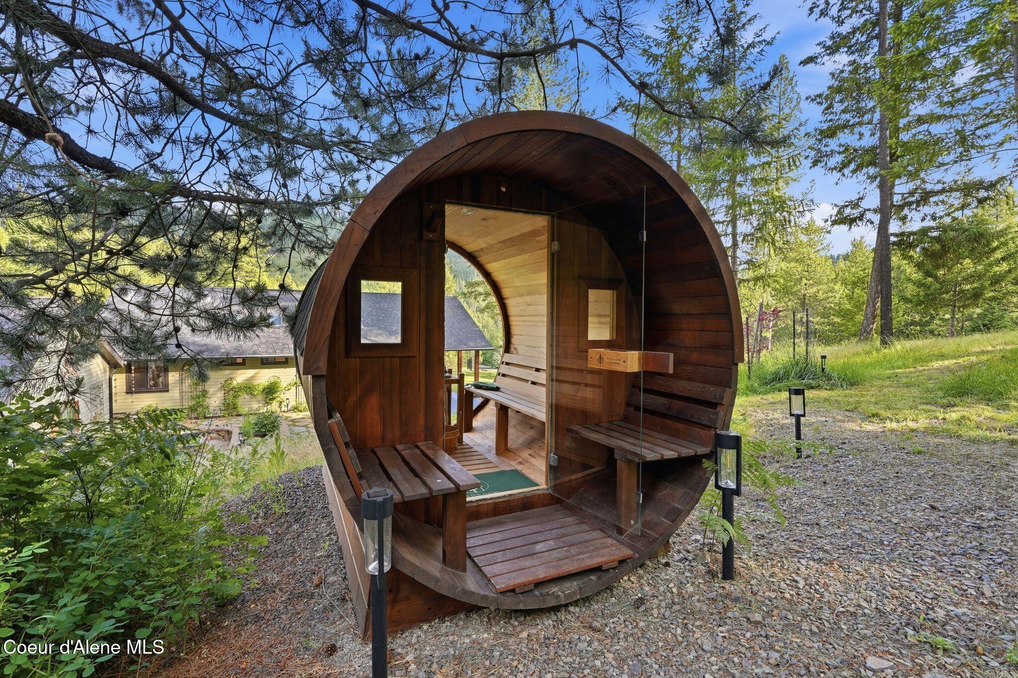 10439 West Cougar Gulch Road Coeur D'Alene, ID 83814 - Photo 16 of 128 Barrel Sauna at the Ranch House