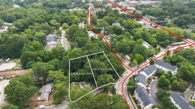 an aerial view of a house