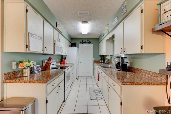 a kitchen with lots of counter top space