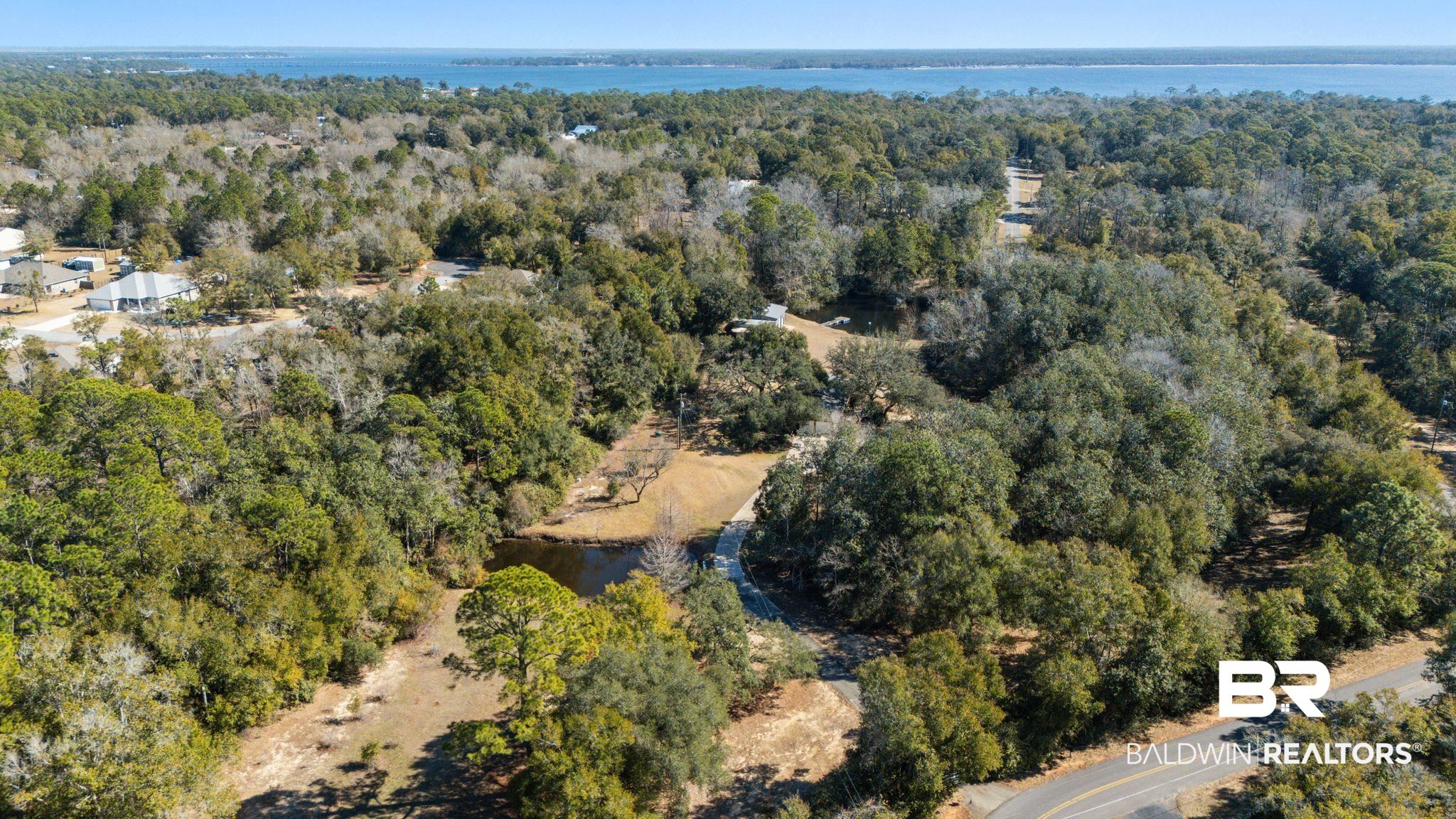 32989 Antietam Road Lillian, AL 36549 - Photo 39 of 56 Aerial overview of property's location featuring a large body of water and a forest