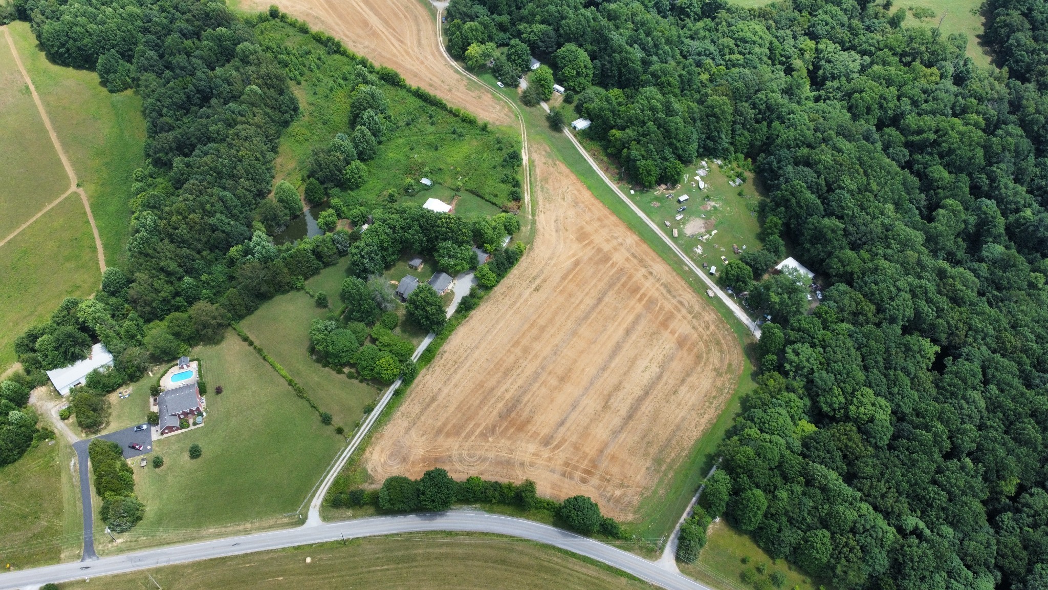 a view of a yard with plants