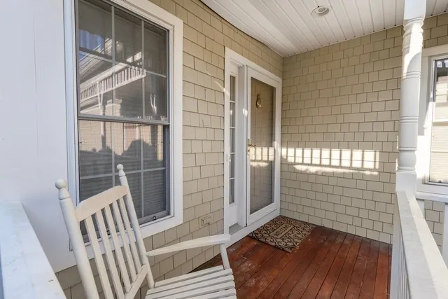 a view of wooden door