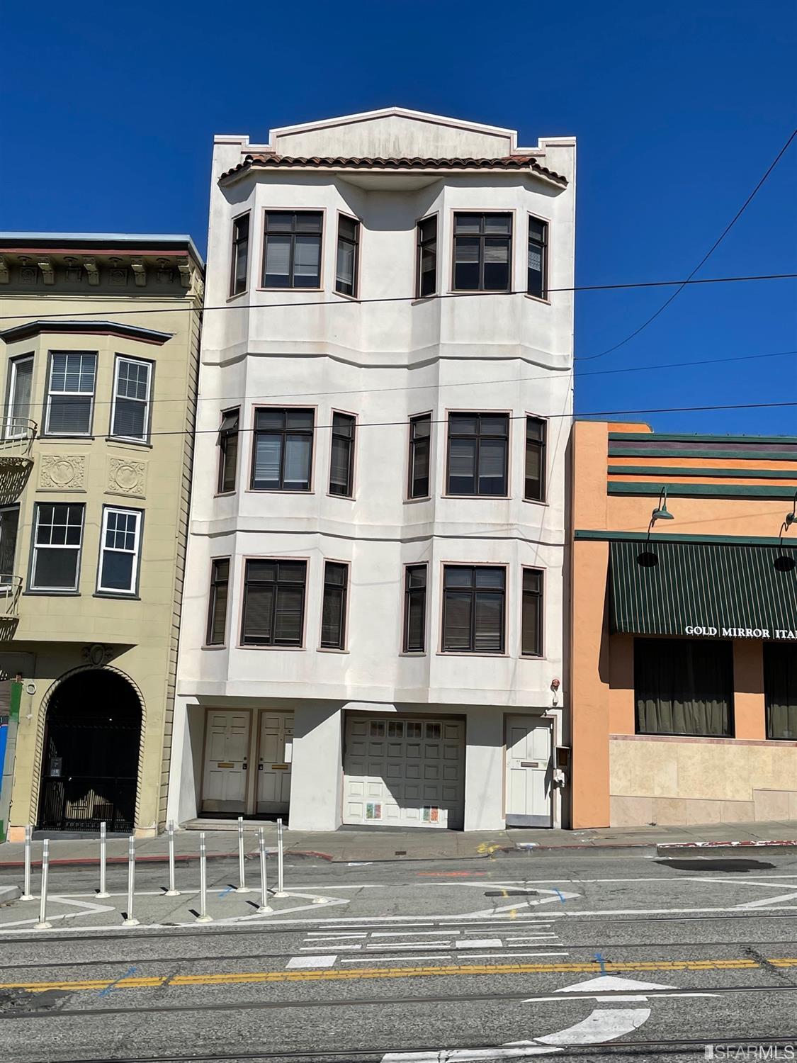 a view of a building with a window