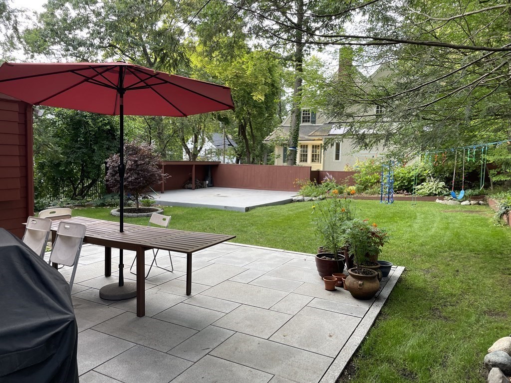 39 Pine Crest Road Newton, MA 02459 - Photo 35 of 39 a view of a backyard with sitting area and furniture