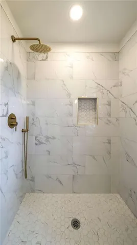 a bathroom with a shower