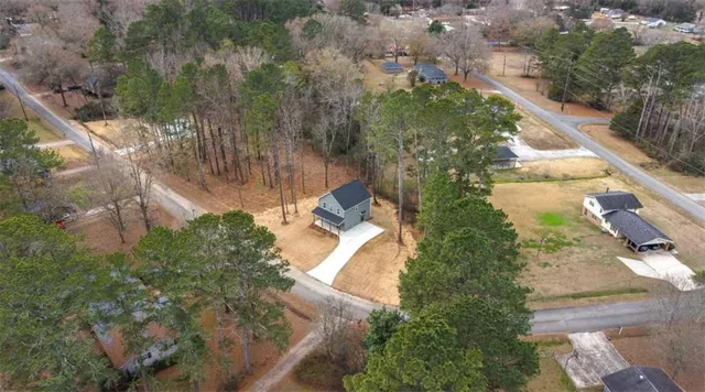 an aerial view of a house