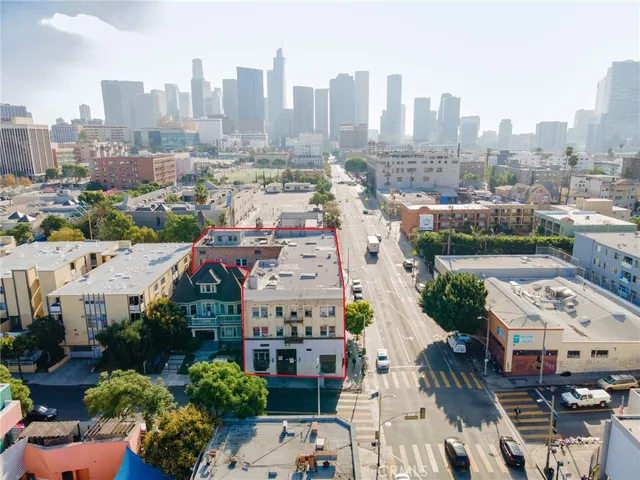 a large building with a outdoor space
