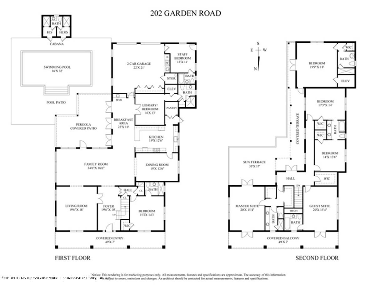 202 Garden Road Palm Beach, FL 33480 - Photo 76 of 76 69 Floorplan