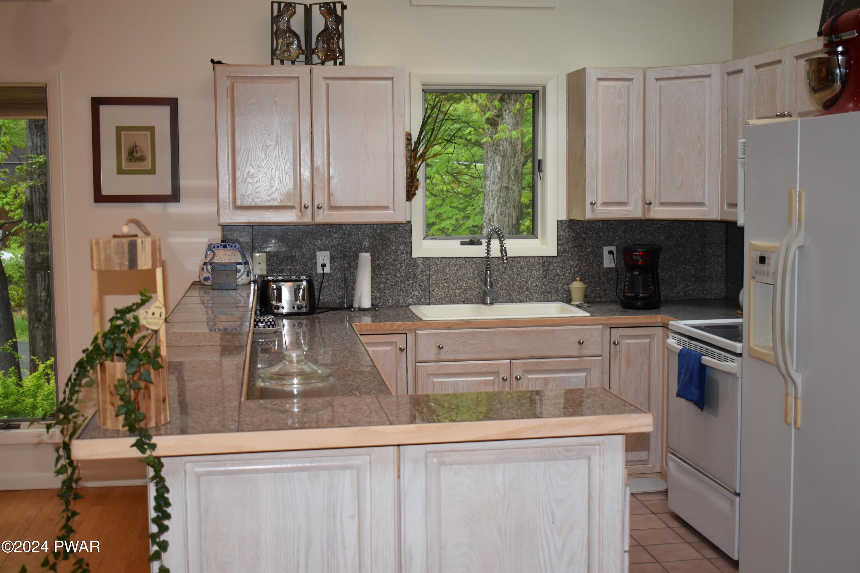 115 Rodeo Lane Hawley, PA 18428 - Photo 12 of 38 a kitchen with kitchen island granite countertop a sink a counter space appliances and cabinets