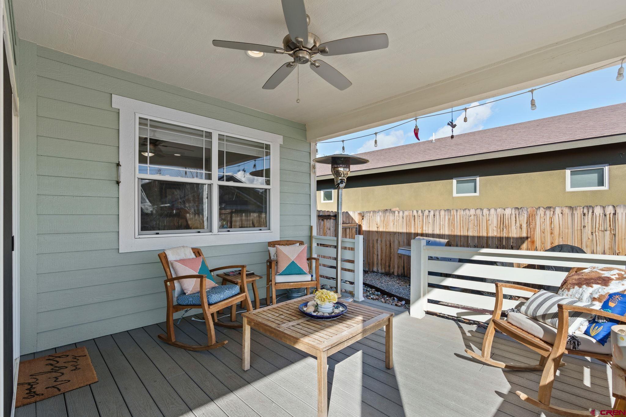 155 Prospector Avenue Durango, CO 81301 - Photo 32 of 35 a outdoor space with patio the couches and a fireplace