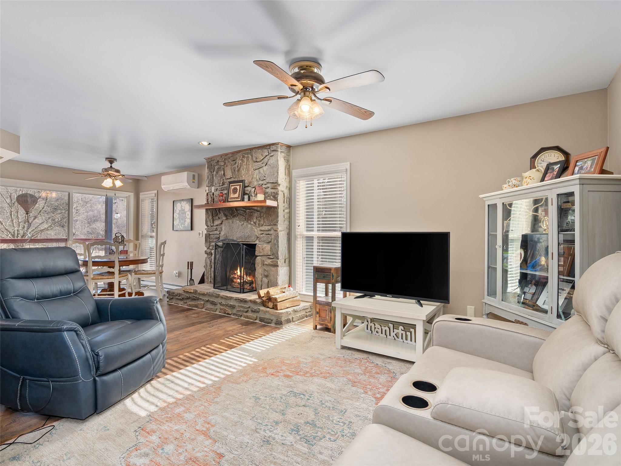 1672 Worley Cove Road Canton, NC 28716 - Photo 23 of 39 a living room with furniture and a flat screen tv
