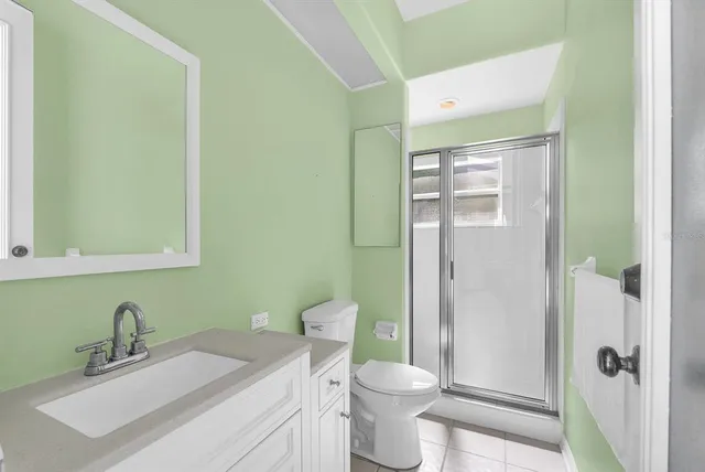 a view of a swimming pool with a large window