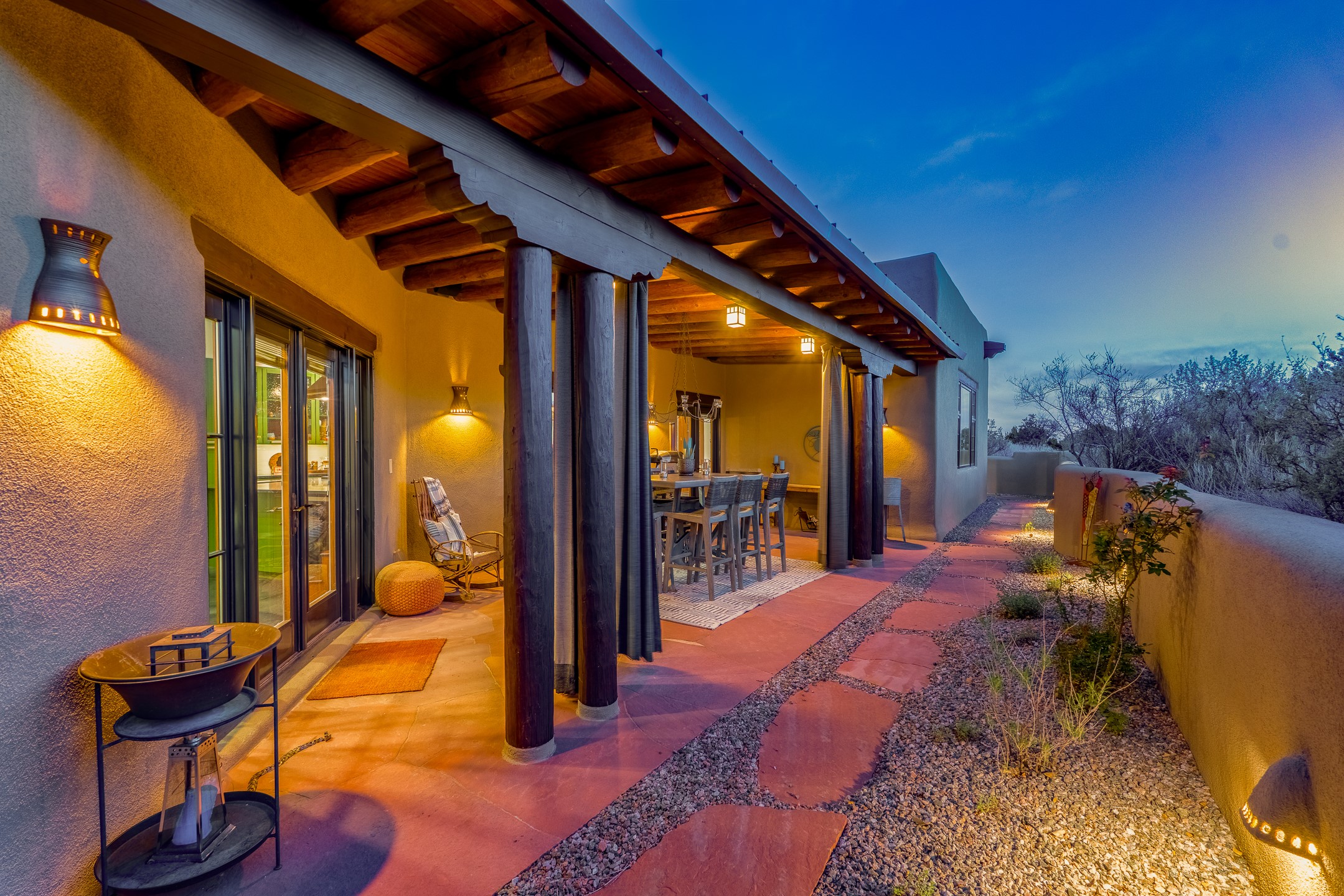 148 Barranca Road Santa Fe, NM 87501 - Photo 34 of 86 Outdoor dining area adjacent to the kitchen