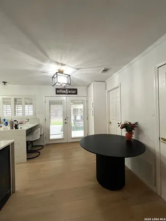 a kitchen with counter top space and stove