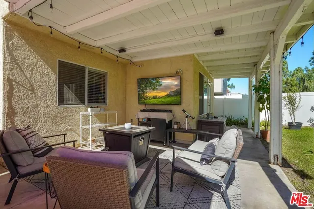 a outdoor living space with furniture