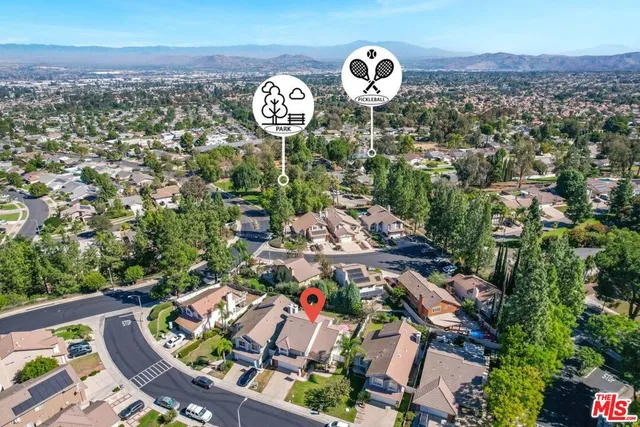 an aerial view of a house