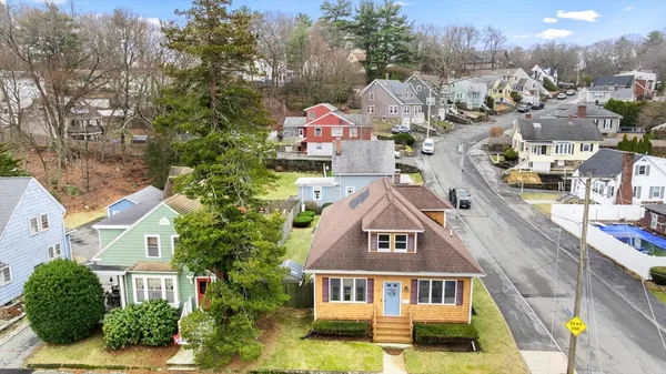 a aerial view of a house