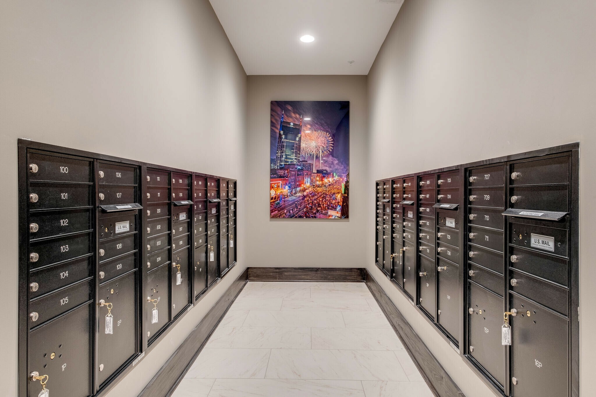 20 Rutledge Street, Unit 406 Nashville, TN 37210 - Photo 40 of 75 a view of a hallway with wooden floor in a room