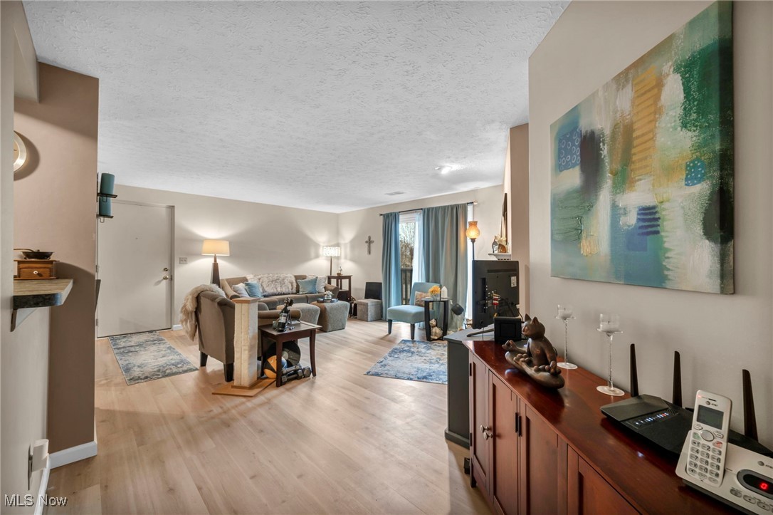 4750 Oak Point Road, Unit 304 Lorain, OH 44053 - Photo 6 of 29 Living room with a textured ceiling and light wood finished floors