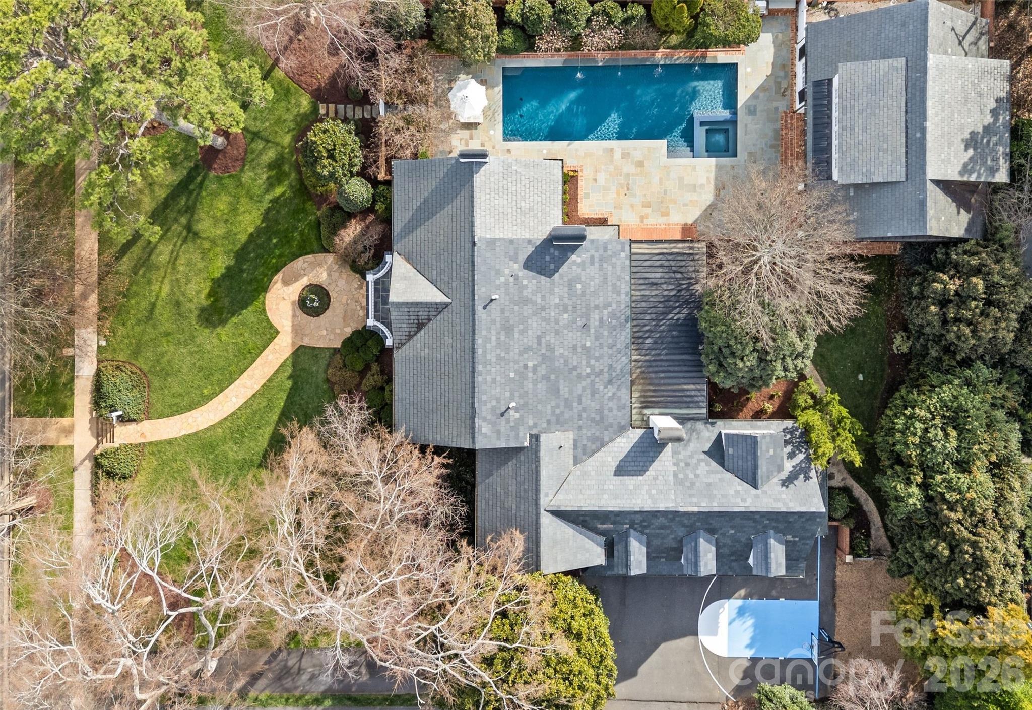 640 Colville Road Charlotte, NC 28207 - Photo 48 of 48 an aerial view of a house with table and chairs