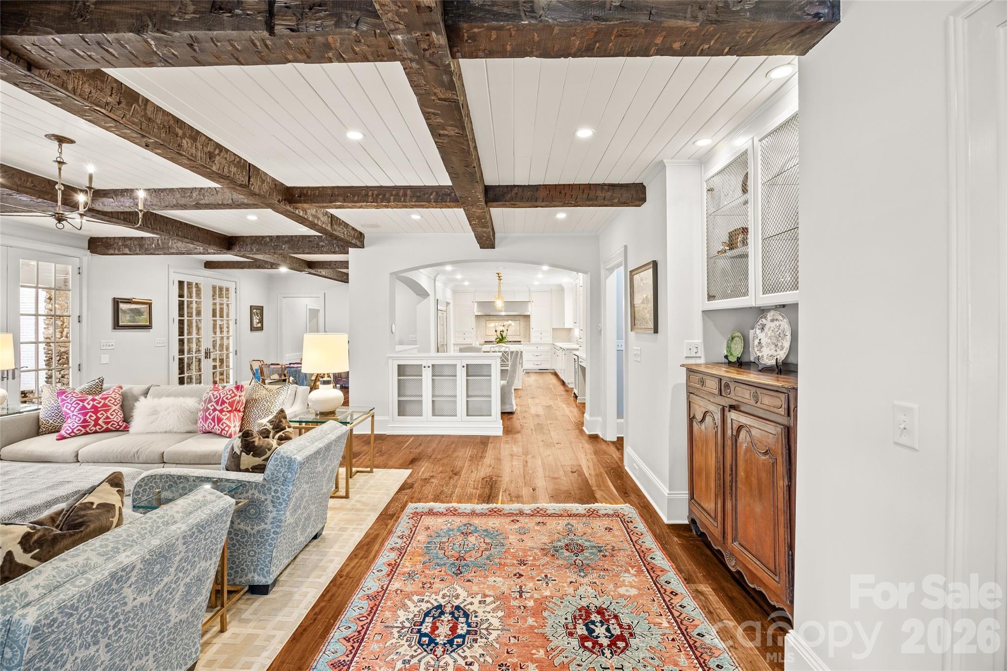 640 Colville Road Charlotte, NC 28207 - Photo 10 of 48 a living room with furniture and a fireplace