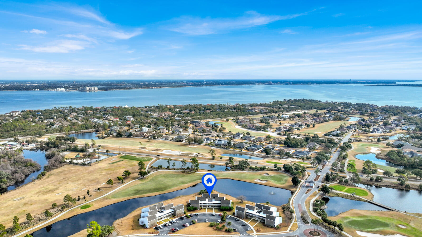 4725 Bay Point Road, Unit 261 Panama City Beach, FL 32408 - Photo 31 of 38 an aerial view of residential building with outdoor space