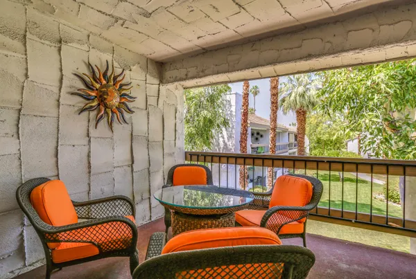 a outdoor space with chairs