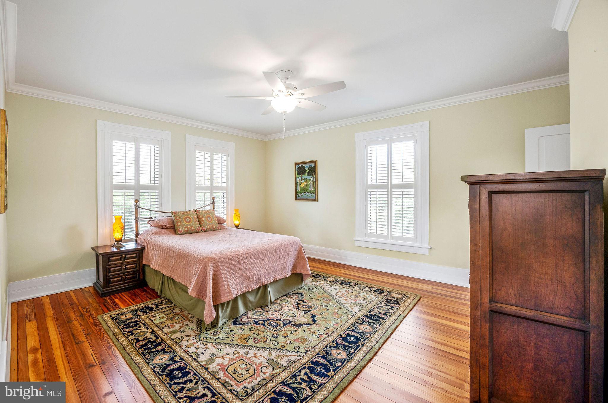 558 Gay Street Washington, VA 22747 - Photo 25 of 52 a spacious bedroom with a bed rug and wooden floor