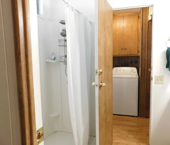 a bathroom with a shower