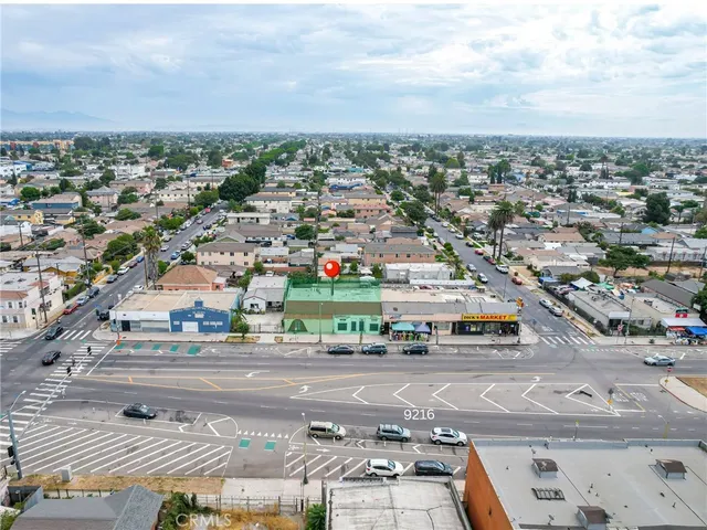 an aerial view of a city