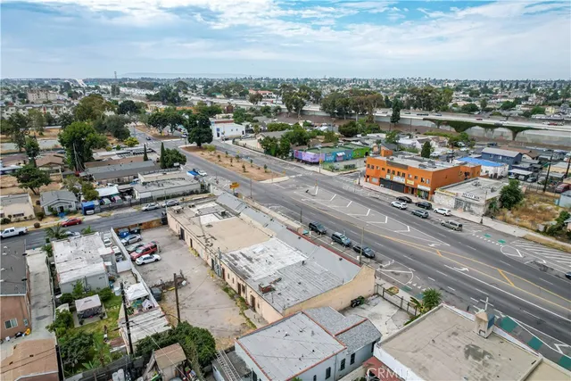 an aerial view of a city