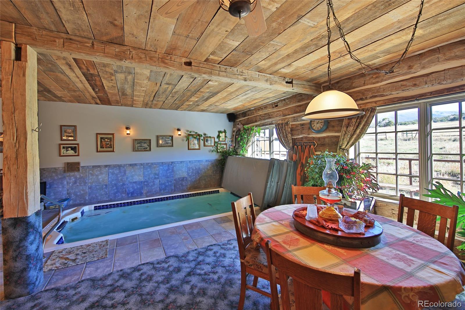 10497-54 54 7/10 Road Molina, CO 81646 - Photo 18 of 45 a view of a dining room with furniture a chandelier and wooden floor