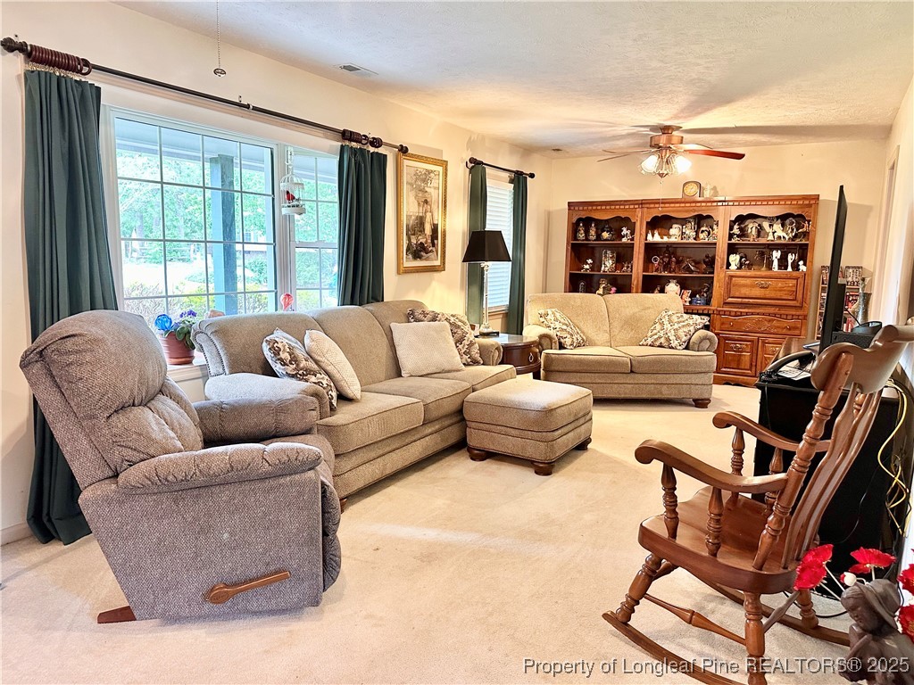 815 Whispering Pines Road Fayetteville, NC 28311 - Photo 29 of 38 a living room with furniture a flat screen tv and a large window