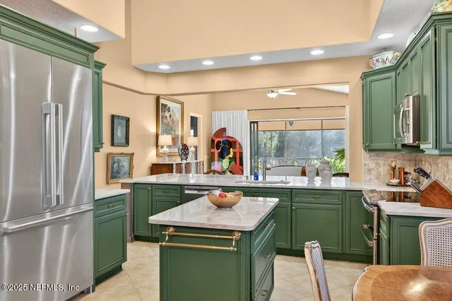 a kitchen with lots of counter top space