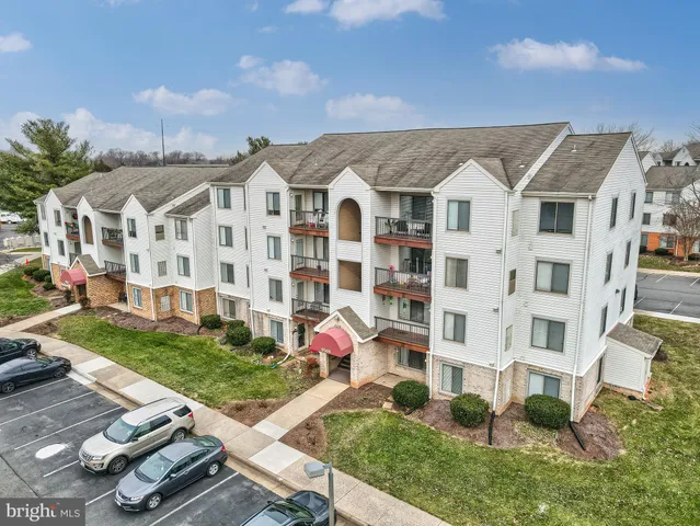 an aerial view of a house with a yard and potted plants