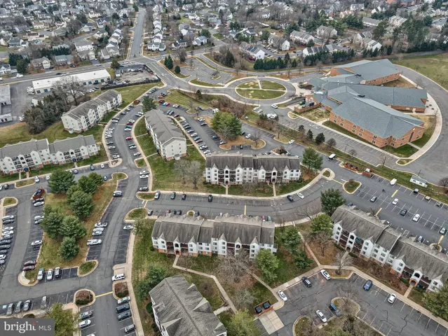an aerial view of a residential building