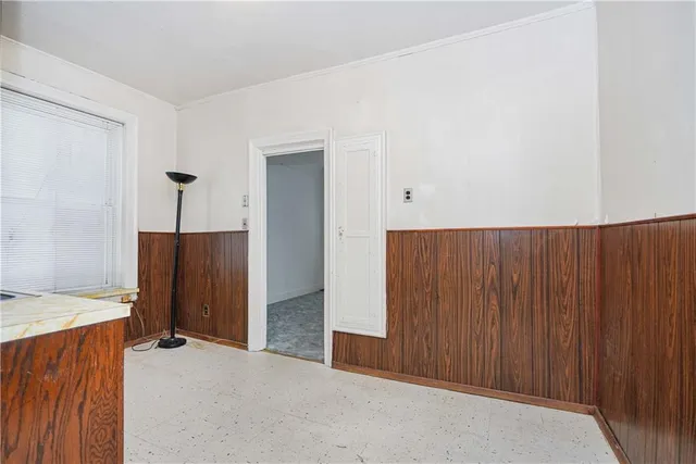 an empty room with closet