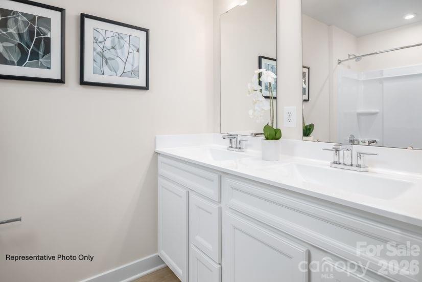 2146 Flicker Road, Unit 1033C Indian Land, SC 29707 - Photo 7 of 17 a bathroom with a sink and a mirror