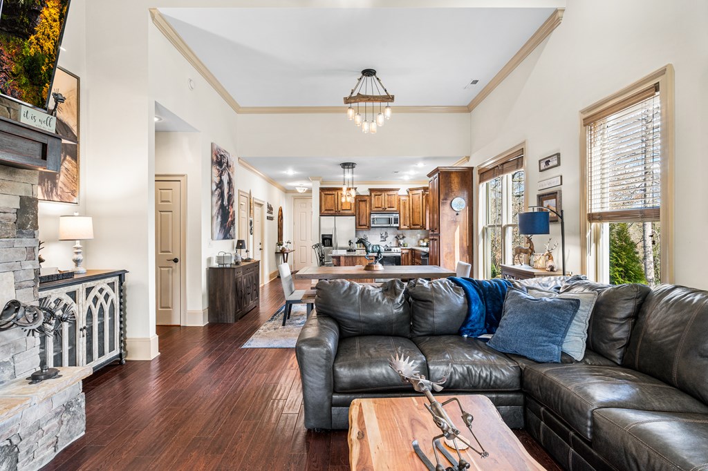 476 Licklog Ridge Hayesville, NC 28904 - Photo 14 of 41 a living room with furniture and wooden floor