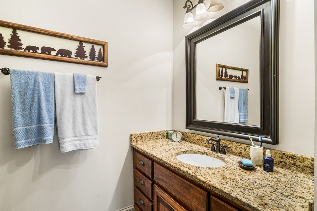 476 Licklog Ridge Hayesville, NC 28904 - Photo 29 of 41 a bathroom with a sink and a mirror