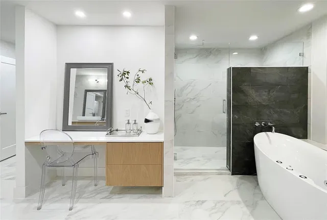 a outdoor space with lots of tables and chairs