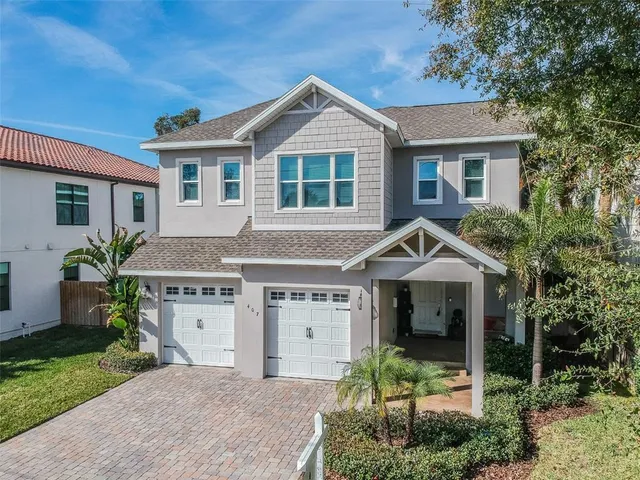 an aerial view of a house having outdoor space