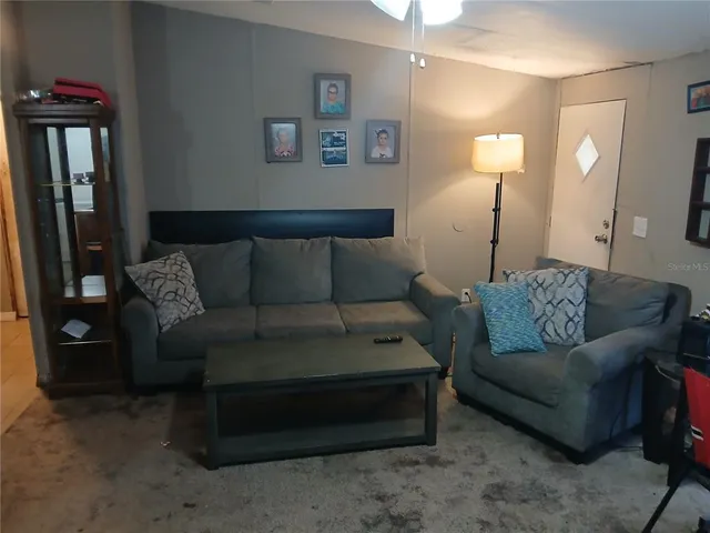 a living room with furniture
