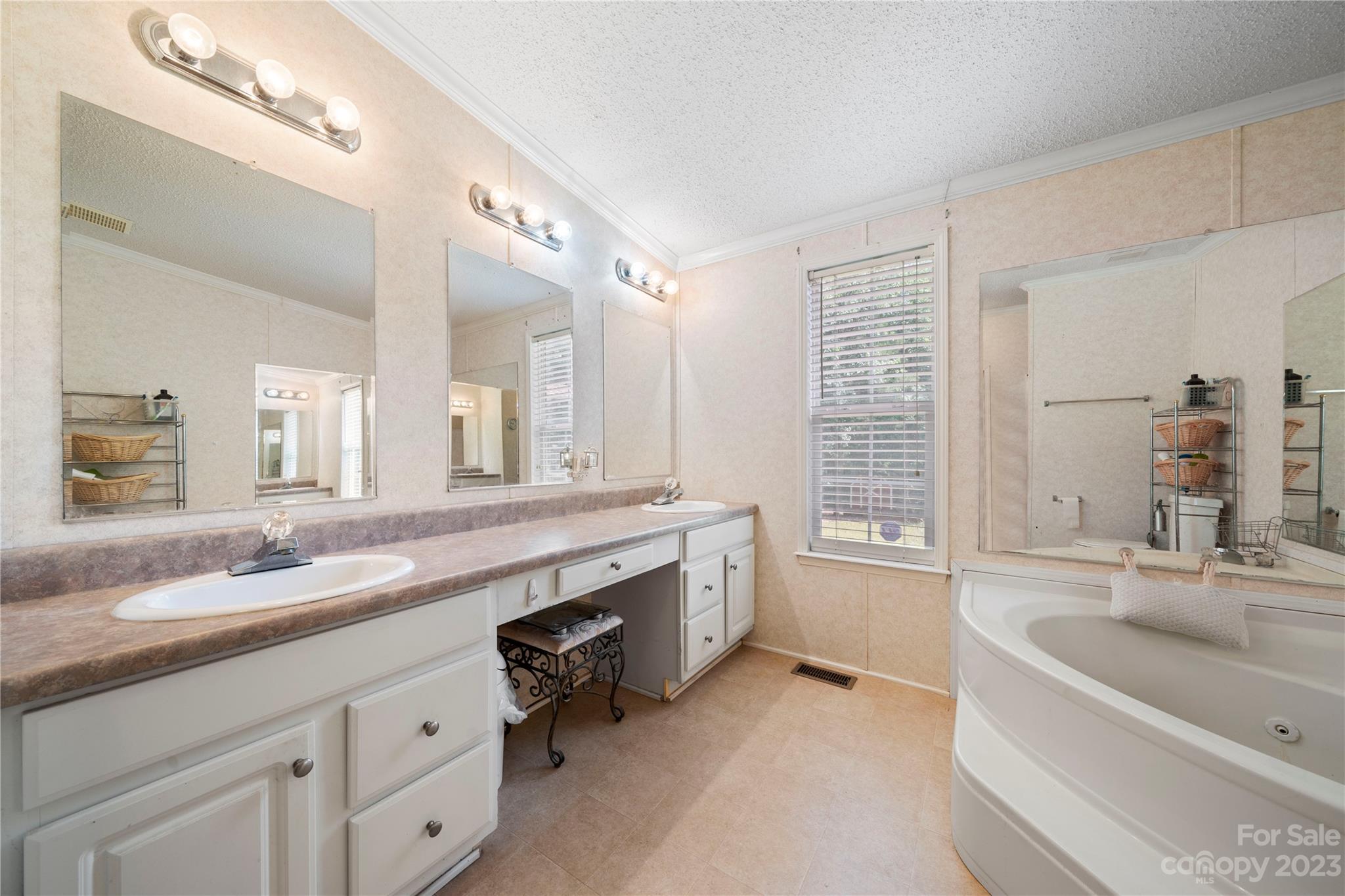 442 Tirzah Church Road Lancaster, SC 29720 - Photo 16 of 29 a bathroom with a granite countertop bathtub sink double and mirror