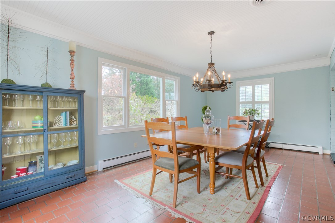 7202 River Road Henrico, VA 23229 - Photo 10 of 49 a dining room with furniture a chandelier and window
