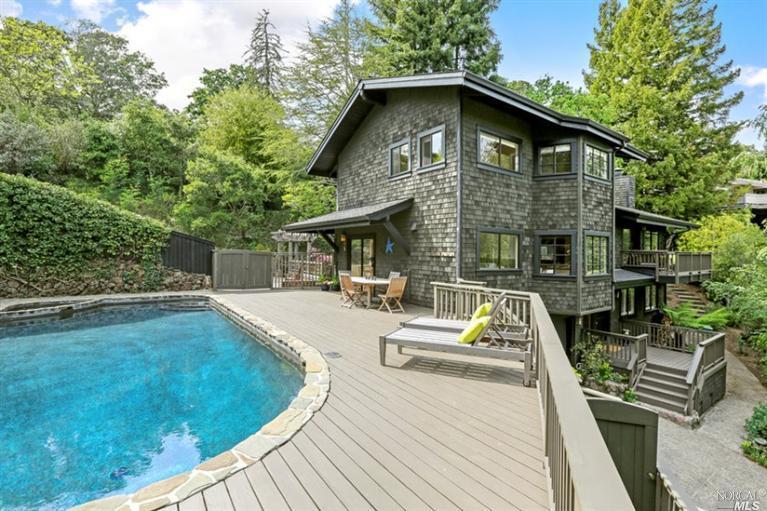 91 Rancheria Road Kentfield, CA 94904 - Photo 1 of 1 a view of house with swimming pool and sitting area