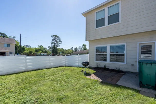 a view of a backyard with a garden