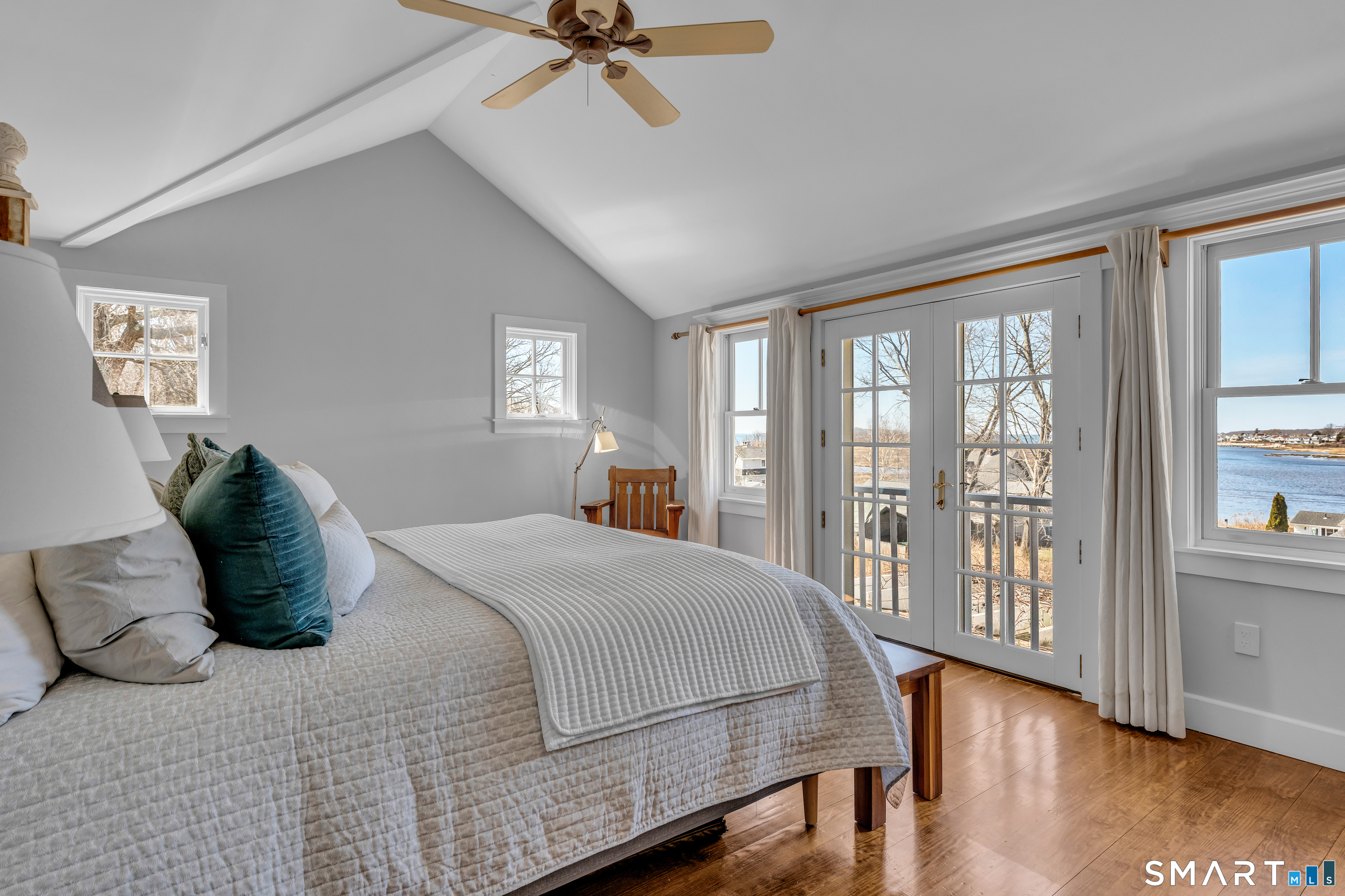 100 Old Black Point Road East Lyme, CT 06357 - Photo 25 of 40 The 2nd Primary enjoys bird eye water views, a walk-in closet and French doors to a Juliette balcony.